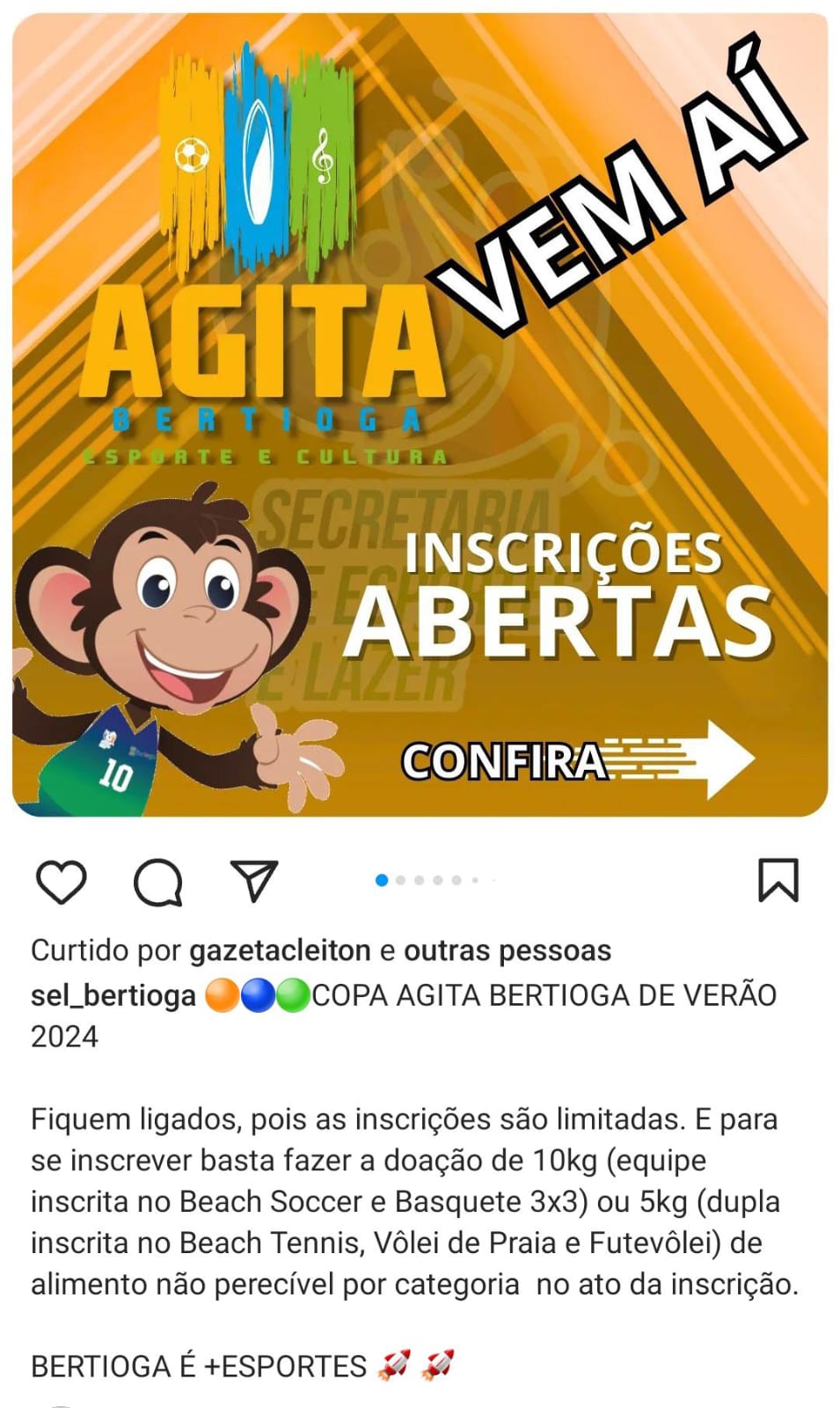 VEM AI COPA AGITA BERTIOGA